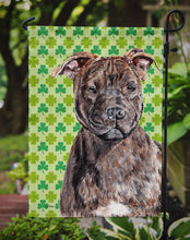 Load image into Gallery viewer, Staffordshire Bull Terrier Staffie Lucky Shamrock St. Patrick's Day Garden Flag - Outdoor Decorative Yard Flag