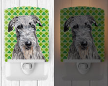 Load image into Gallery viewer, Scottish Deerhound Lucky Shamrock St. Patrick's Day Ceramic Night Light SC9730CNL