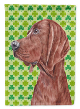 Load image into Gallery viewer, Redbone Coonhound Lucky Shamrock St. Patrick's Day Flag Canvas House Size SC9731CHF