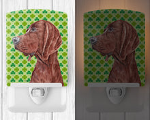 Load image into Gallery viewer, Redbone Coonhound Lucky Shamrock St. Patrick's Day Ceramic Night Light SC9731CNL