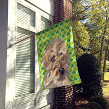 Load image into Gallery viewer, Golden Doodle 2 Lucky Shamrock St. Patrick's Day Flag Canvas House Size SC9739CHF