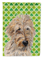Load image into Gallery viewer, Golden Doodle 2 Lucky Shamrock St. Patrick's Day Flag Canvas House Size SC9739CHF