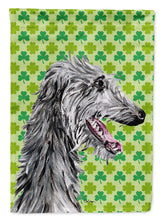 Load image into Gallery viewer, Scottish Deerhound Lucky Shamrock St. Patrick's Day Flag Canvas House Size SC9741CHF