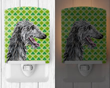 Load image into Gallery viewer, Scottish Deerhound Lucky Shamrock St. Patrick's Day Ceramic Night Light SC9741CNL