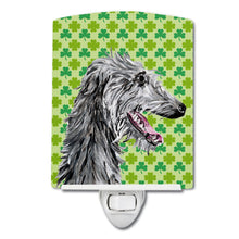 Load image into Gallery viewer, Scottish Deerhound Lucky Shamrock St. Patrick's Day Ceramic Night Light SC9741CNL
