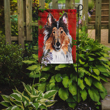 Load image into Gallery viewer, Collie Red Snowflakes Holiday Garden Flag – Decorative Outdoor Yard Flag SC9742GF