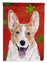 Load image into Gallery viewer, Cardigan Corgi Red Snowflakes Holiday Garden Flag – Decorative Outdoor Yard Flag SC9744GF