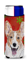 Load image into Gallery viewer, Cardigan Corgi Red Snowflakes Holiday Slim Can Hugger – Fun &amp; Functional Drink Coolers SC9744MUK
