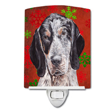 Load image into Gallery viewer, Blue Tick Coonhound Red Snowflakes Holiday Ceramic Night Light SC9745CNL