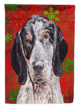 Load image into Gallery viewer, Blue Tick Coonhound Red Snowflakes Holiday Garden Flag - Outdoor Decorative Yard Flag SC9745GF