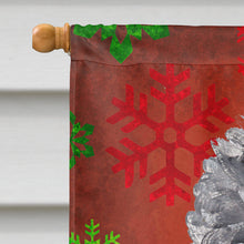 Load image into Gallery viewer, Black Standard Poodle Red Snowflakes Holiday Flag Canvas House Size SC9746CHF