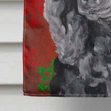 Load image into Gallery viewer, Black Standard Poodle Red Snowflakes Holiday Flag Canvas House Size SC9746CHF