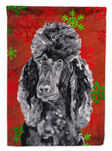 Load image into Gallery viewer, Black Standard Poodle Red Snowflakes Holiday Garden Flag – Decorative Outdoor Yard Flag SC9746GF