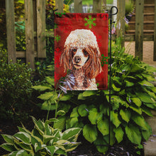 Load image into Gallery viewer, Red Miniature Poodle Red Snowflakes Holiday Garden Flag – Decorative Outdoor Yard Flag SC9747GF