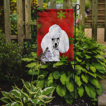 Load image into Gallery viewer, White Toy Poodle Red Snowflakes Holiday Garden Flag - Outdoor Decorative Yard Flag SC9749GF
