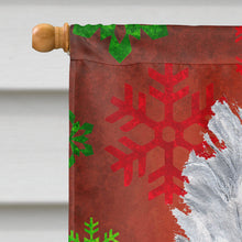 Load image into Gallery viewer, White Standard Poodle Red Snowflakes Holiday Flag Canvas House Size SC9751CHF