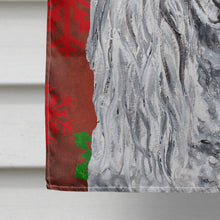 Load image into Gallery viewer, White Standard Poodle Red Snowflakes Holiday Flag Canvas House Size SC9751CHF