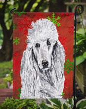 Load image into Gallery viewer, White Standard Poodle Red Snowflakes Holiday Garden Flag – Decorative Outdoor Yard Flag SC9751GF