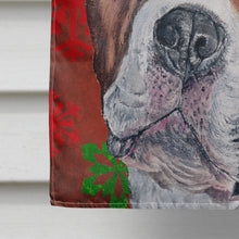 Load image into Gallery viewer, Staffordshire Bull Terrier Staffie Red Snowflakes Holiday Flag Canvas House Size SC9752CHF