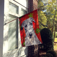 Load image into Gallery viewer, Scottish Deerhound Red Snowflakes Holiday Flag Canvas House Size SC9754CHF