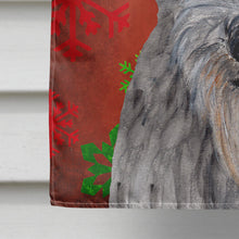 Load image into Gallery viewer, Scottish Deerhound Red Snowflakes Holiday Flag Canvas House Size SC9754CHF