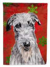 Load image into Gallery viewer, Scottish Deerhound Red Snowflakes Holiday Garden Flag - Outdoor Decorative Yard Flag SC9754GF