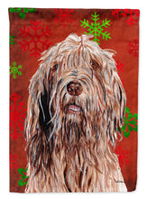Load image into Gallery viewer, Otterhound Red Snowflakes Holiday Garden Flag - Outdoor Decorative Yard Flag SC9757GF