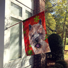 Load image into Gallery viewer, Norwich Terrier Red Snowflakes Holiday Flag Canvas House Size SC9758CHF