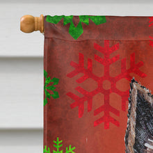 Load image into Gallery viewer, Norwich Terrier Red Snowflakes Holiday Flag Canvas House Size SC9758CHF