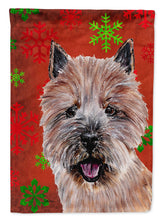 Load image into Gallery viewer, Norwich Terrier Red Snowflakes Holiday Flag Canvas House Size SC9758CHF