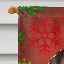 Load image into Gallery viewer, Norfolk Terrier Puppy Red Snowflakes Holiday Flag Canvas House Size SC9759CHF