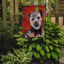 Load image into Gallery viewer, Norfolk Terrier Puppy Red Snowflakes Holiday Garden Flag – Decorative Outdoor Yard Flag SC9759GF