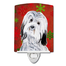 Load image into Gallery viewer, Havanese Red Snowflakes Holiday Ceramic Night Light SC9761CNL