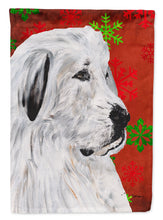Load image into Gallery viewer, Great Pyrenees Red Snowflakes Holiday Flag Canvas House Size SC9762CHF