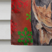 Load image into Gallery viewer, German Pinscher Red Snowflakes Holiday Flag Canvas House Size SC9764CHF
