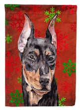 Load image into Gallery viewer, German Pinscher Red Snowflakes Holiday Garden Flag - Outdoor Decorative Yard Flag SC9764GF