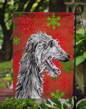 Load image into Gallery viewer, Scottish Deerhound Red Snowflakes Holiday Garden Flag – Decorative Outdoor Yard Flag SC9765GF