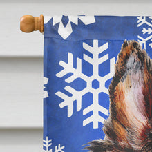 Load image into Gallery viewer, Collie Winter Snowflakes Flag Canvas House Size SC9766CHF
