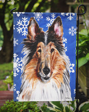 Load image into Gallery viewer, Collie Winter Snowflakes Garden Flag - Outdoor Decorative Yard Flag SC9766GF