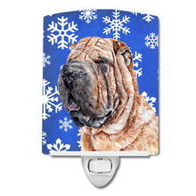 Load image into Gallery viewer, Shar Pei Winter Snowflakes Ceramic Night Light SC9767CNL