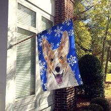 Load image into Gallery viewer, Cardigan Corgi Winter Snowflakes Flag Canvas House Size SC9768CHF