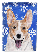 Load image into Gallery viewer, Cardigan Corgi Winter Snowflakes Garden Flag - Outdoor Decorative Yard Flag SC9768GF