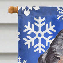 Load image into Gallery viewer, Blue Tick Coonhound Winter Snowflakes Flag Canvas House Size SC9769CHF