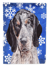 Load image into Gallery viewer, Blue Tick Coonhound Winter Snowflakes Flag Canvas House Size SC9769CHF