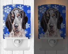 Load image into Gallery viewer, Blue Tick Coonhound Winter Snowflakes Ceramic Night Light SC9769CNL