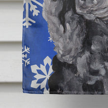 Load image into Gallery viewer, Black Standard Poodle Winter Snowflakes Flag Canvas House Size SC9770CHF