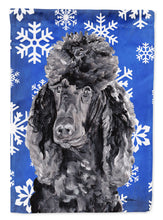 Load image into Gallery viewer, Black Standard Poodle Winter Snowflakes Garden Flag – Decorative Outdoor Yard Flag SC9770GF