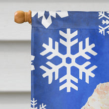Load image into Gallery viewer, Red Miniature Poodle Winter Snowflakes Flag Canvas House Size SC9771CHF