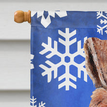 Load image into Gallery viewer, Wire Fox Terrier Winter Snowflakes Flag Canvas House Size SC9772CHF