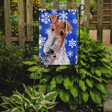Load image into Gallery viewer, Wire Fox Terrier Winter Snowflakes Garden Flag – Decorative Outdoor Yard Flag SC9772GF